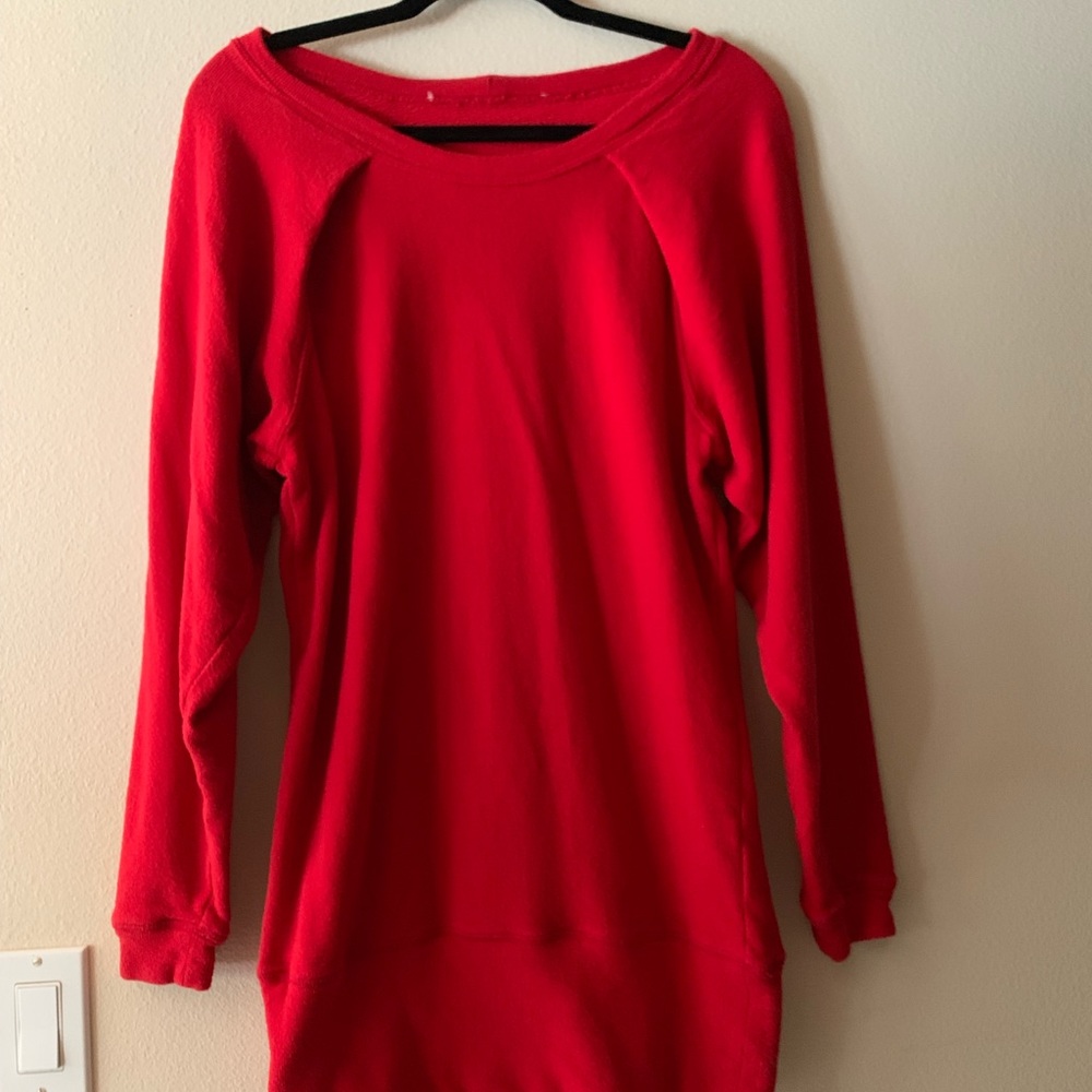 FREE PEOPLE Sweater Tunic Pullover Dress - S - RED